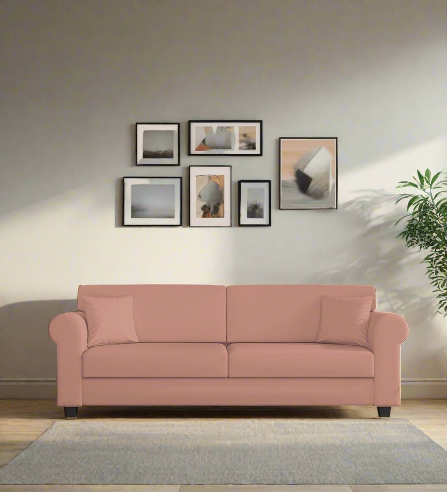 Numonk 3 Seater Velvet Sofa - Blush Pink by Febonic Living