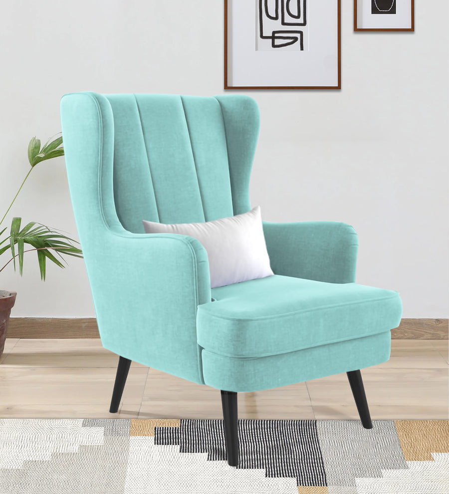 Niya  Wing Velvet Chair - Barmunda Aqua by Febonic Living