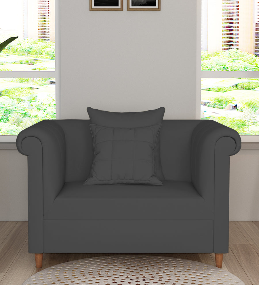 Rubi  1 Seater Velvet Sofa - Davy Grey by Febonic Living