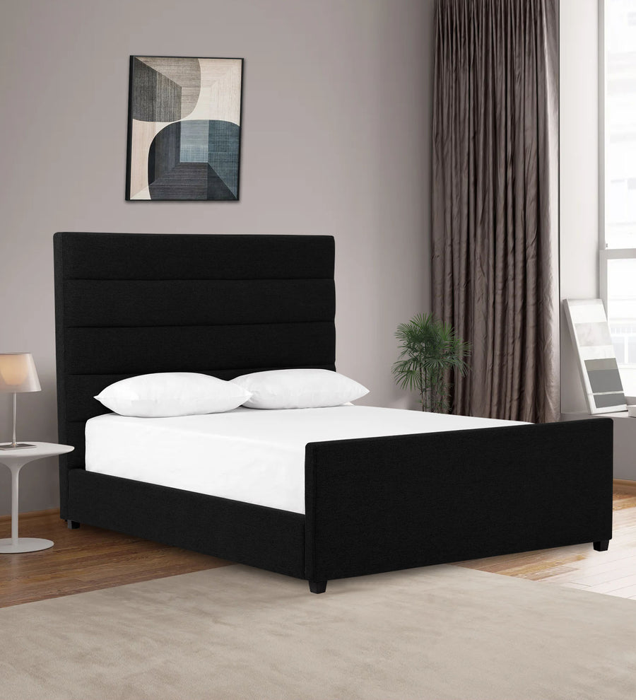 Pollen  Upholstered Fabric King Size Bed - Zed Black by Febonic Living
