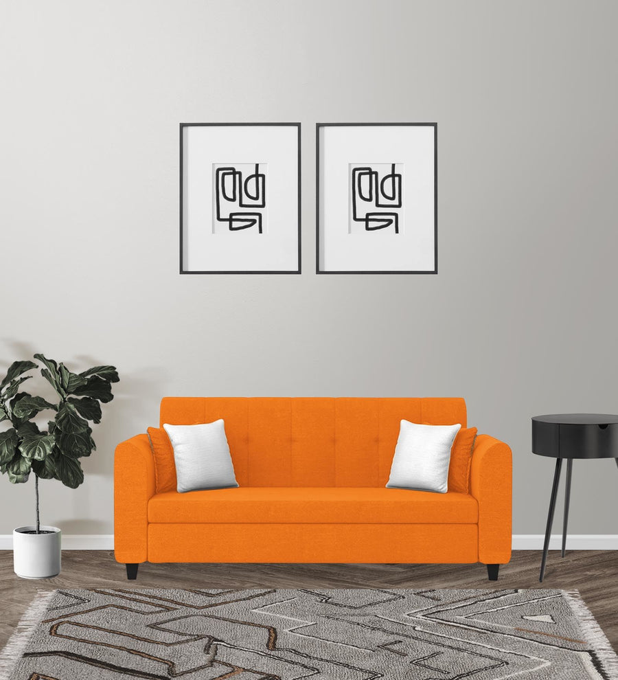 Denmark 3 Seater Fabric Sofa - Vivid Orange by Febonic Living