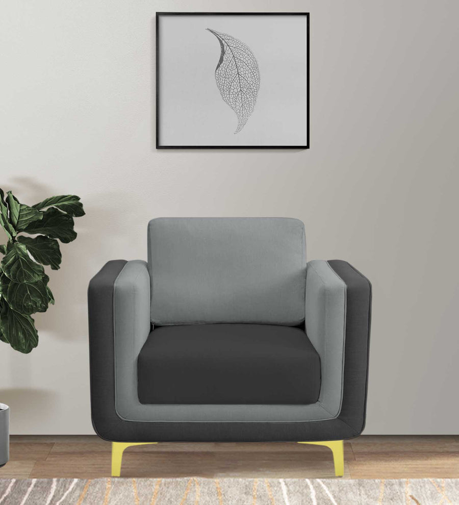 Visky Velvet 1 Seater Sofa In Pearl Grey And Hory Grey Colour - Febonic Living