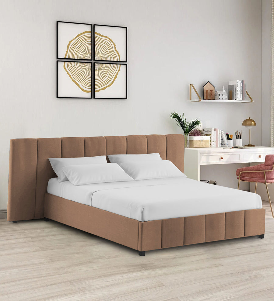 Nora  Upholstered Fabric King Size Bed - Cosmic Beige (Box Storage) by Febonic Living