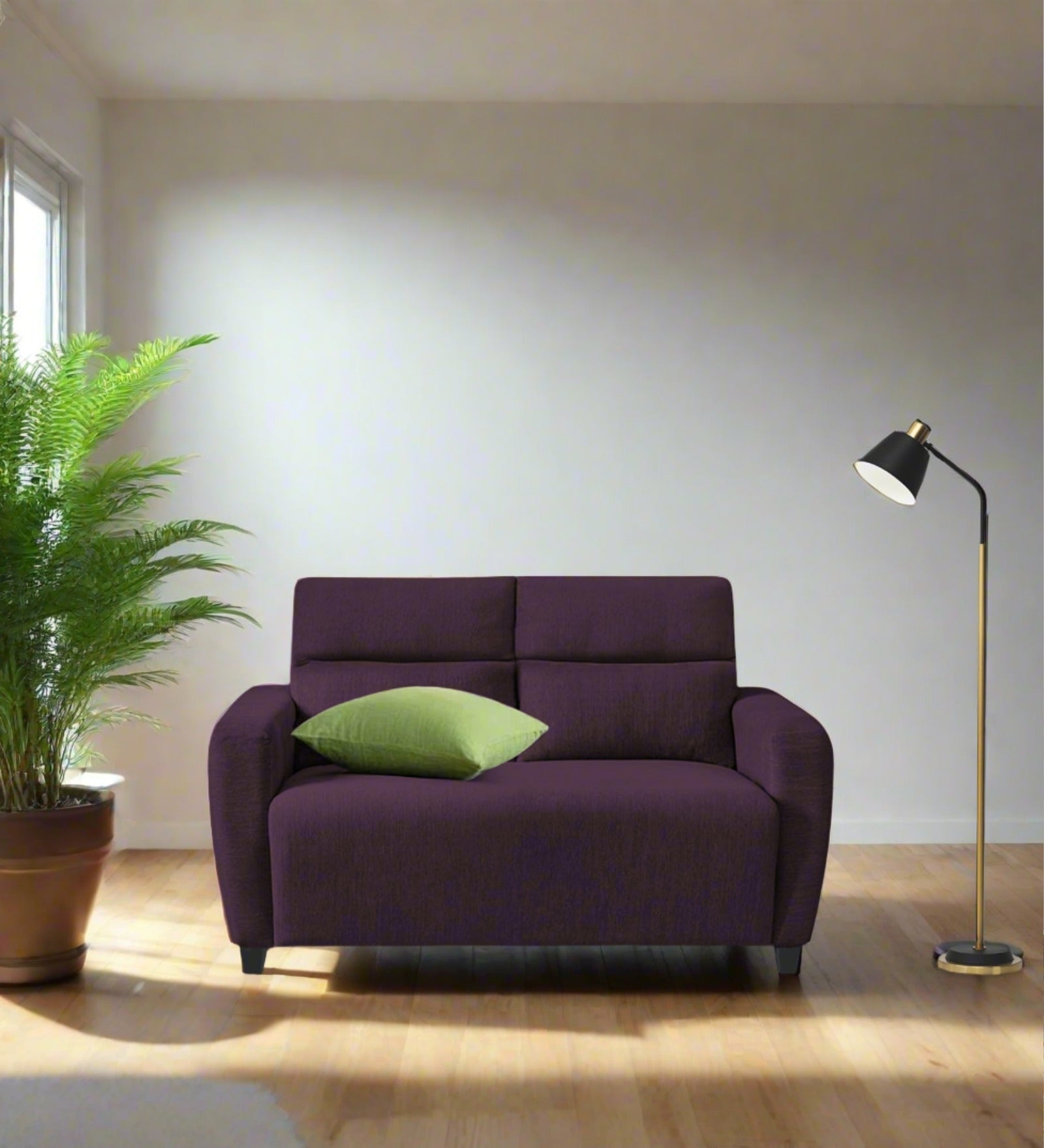 Bakadi Fabric 2 Seater Sofa in Greek Purple Colour