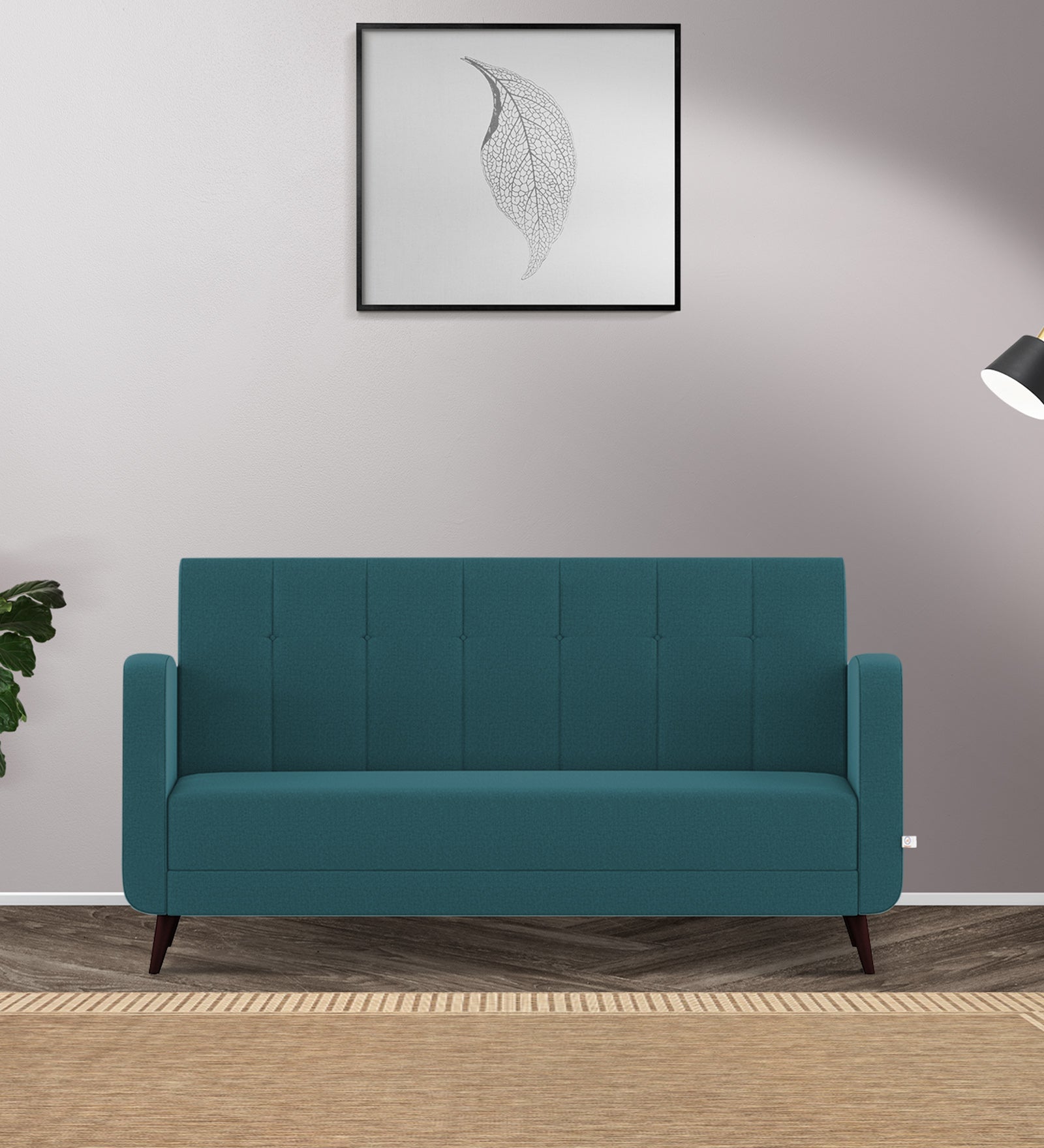 Wiki Velvet 3 Seater Sofa in Arabian Green Colour