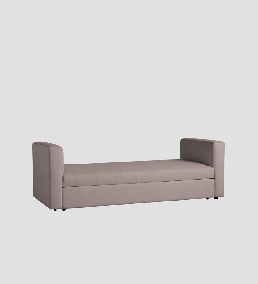 Tosy Fabric 3 Seater Pull Out Sofa Cum Bed In Almond Beige Colour - Febonic Living