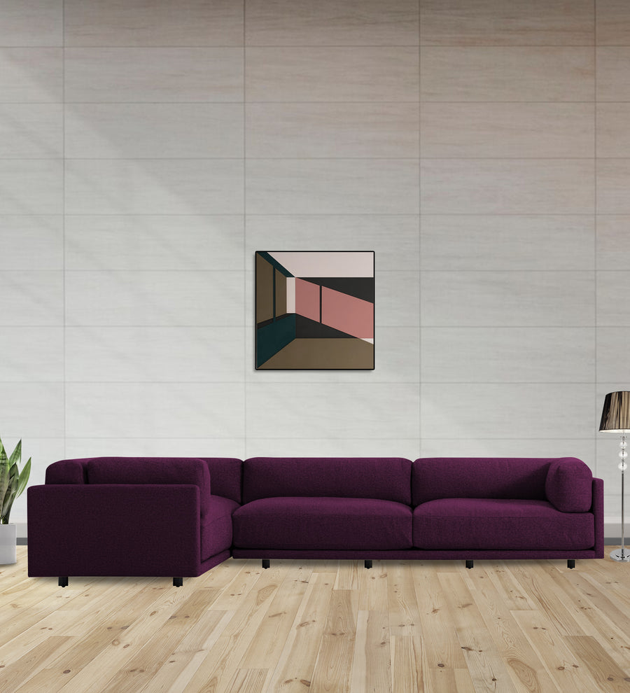 Nixon  6 Seater RHS Corner Fabric Sofa - Greek Purple by Febonic Living