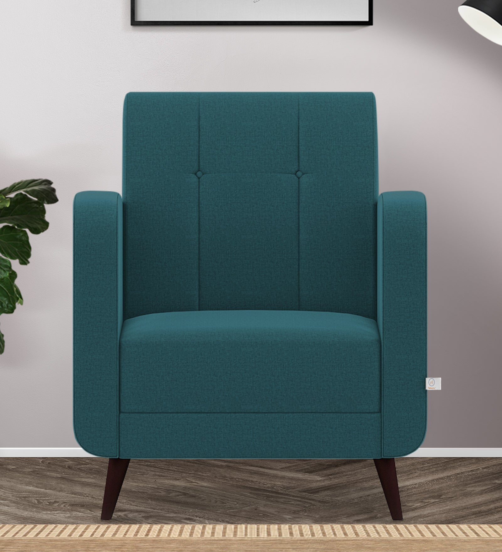 Wiki Velvet 1 Seater Sofa in Arabian Green Colour