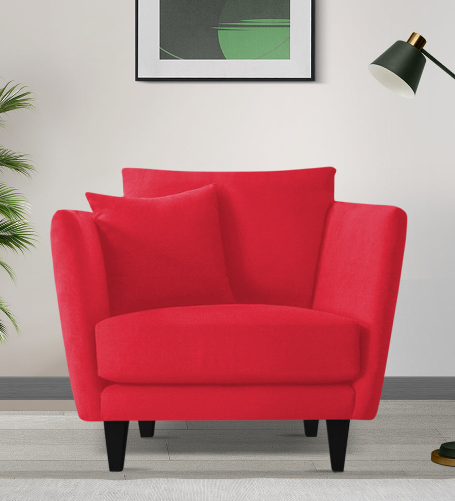 Norway  1 Seater Velvet Sofa - Ox Blood Maroon by Febonic Living