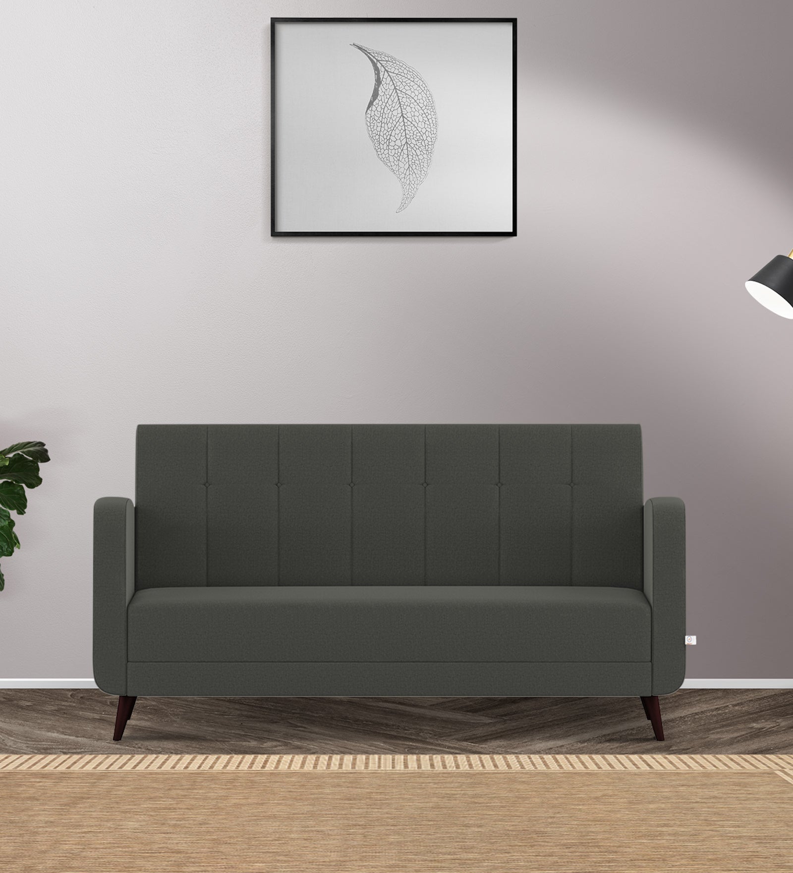 Wiki Velvet 3 Seater Sofa in Hory Grey Colour