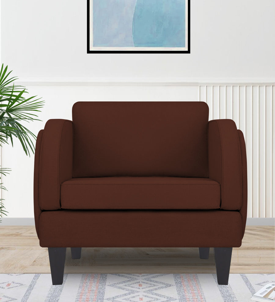 Siddy  1 Seater Fabric Sofa - Coffee Brown by Febonic Living