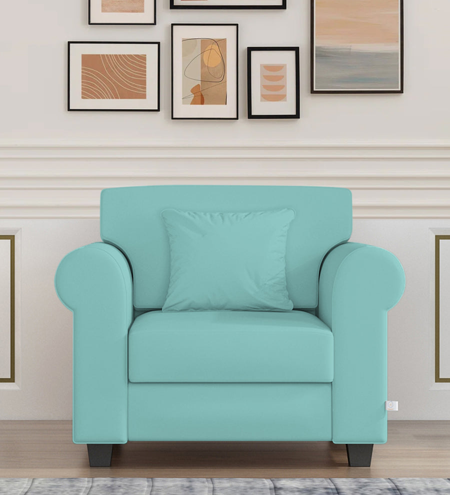 Numonk  1 Seater Velvet Sofa - Barmunda Aqua by Febonic Living