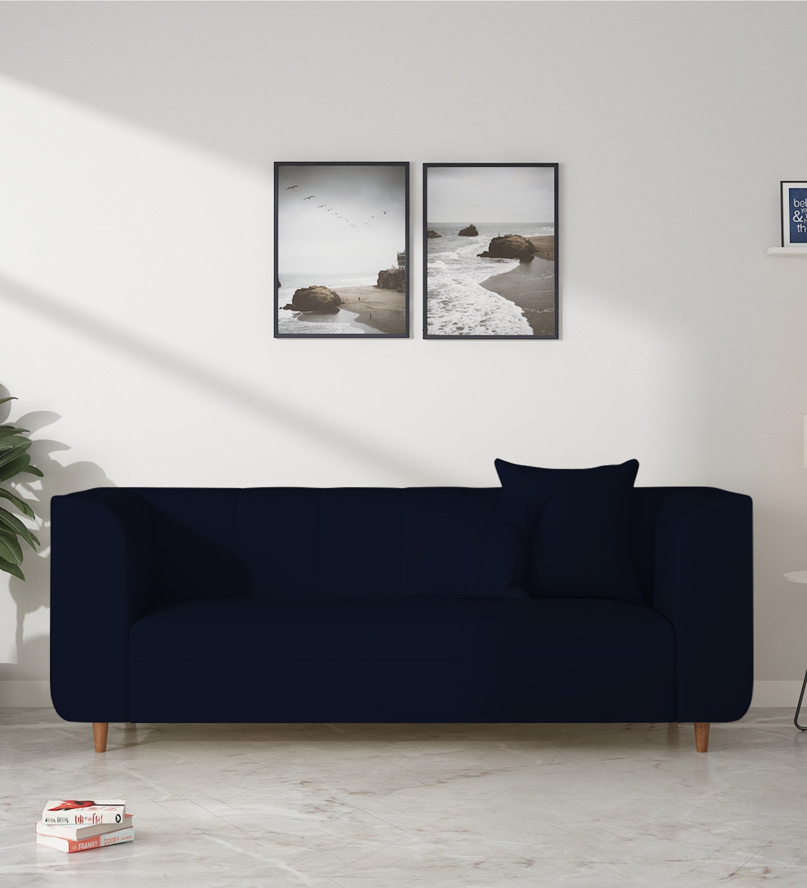 Sumo Velvet 3 Seater Sofa in Royal Blue Colour