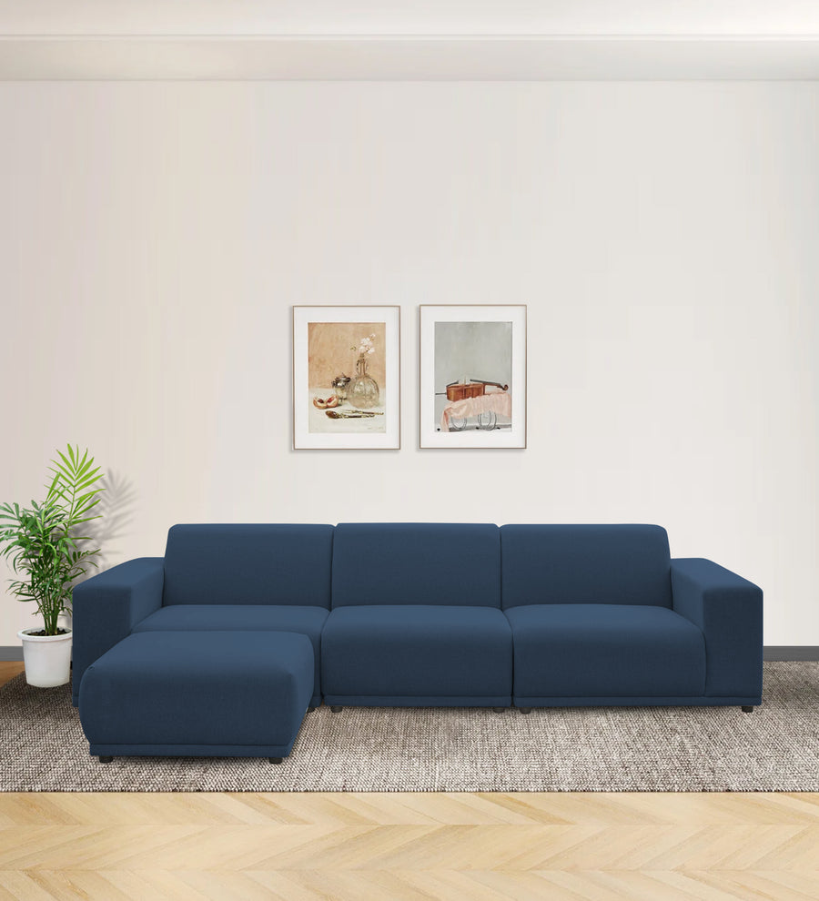 Adam  LHS  (3+Ottoman Lounger) Fabric Sectional Sofa - Light Blue by Febonic Living