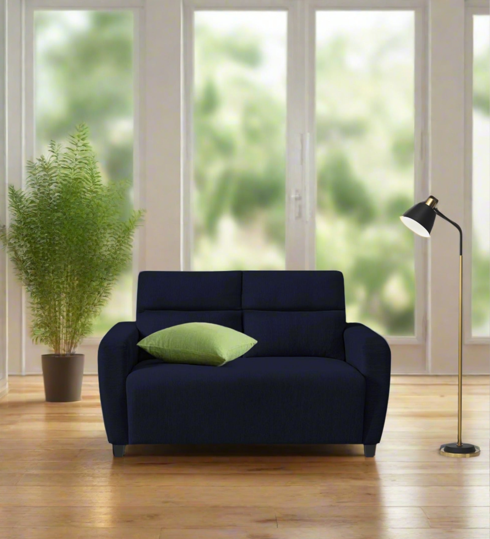 Bakadi Fabric 2 Seater Sofa in Royal Blue Colour