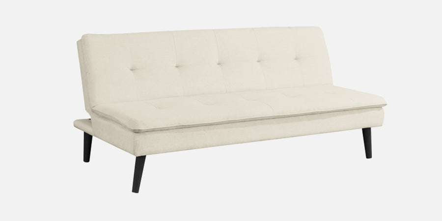 Toner Fabric 3 Seater Convertible Sofa Cum Bed In Ivory Cream Colour - Febonic Living