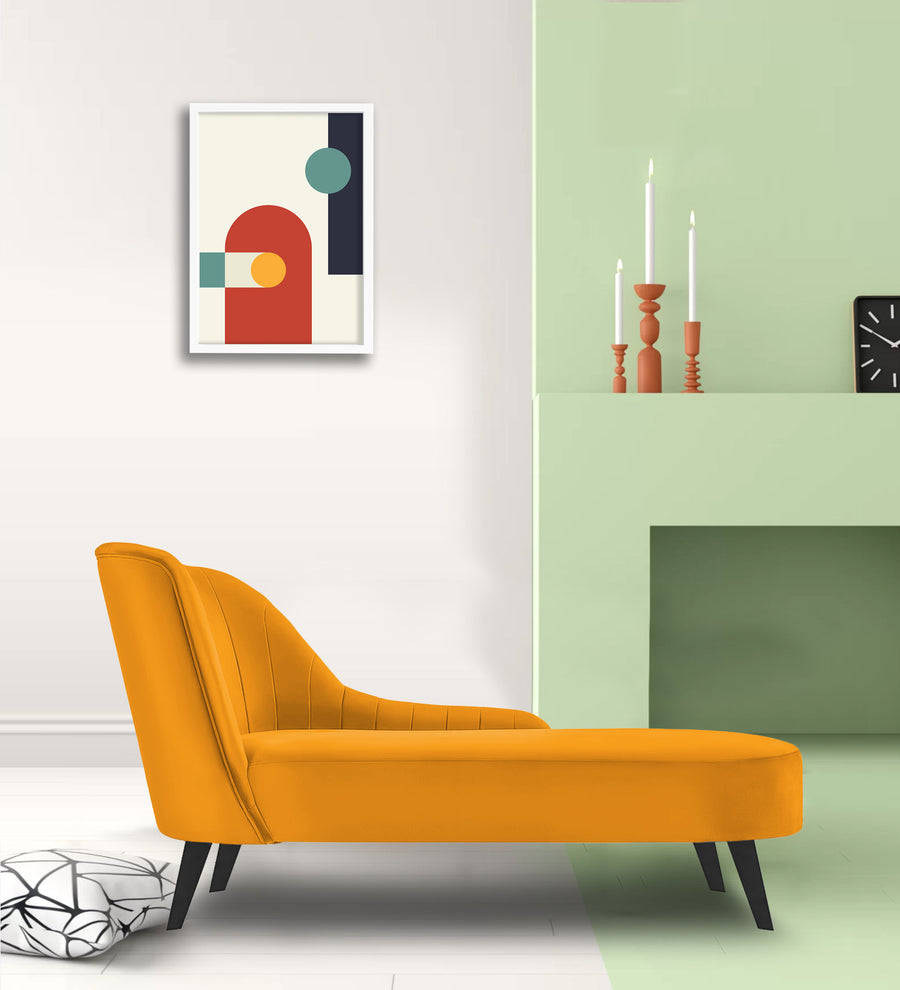 Flora  RHS Velvet Chaise Lounger - Saffron Yellow by Febonic Living