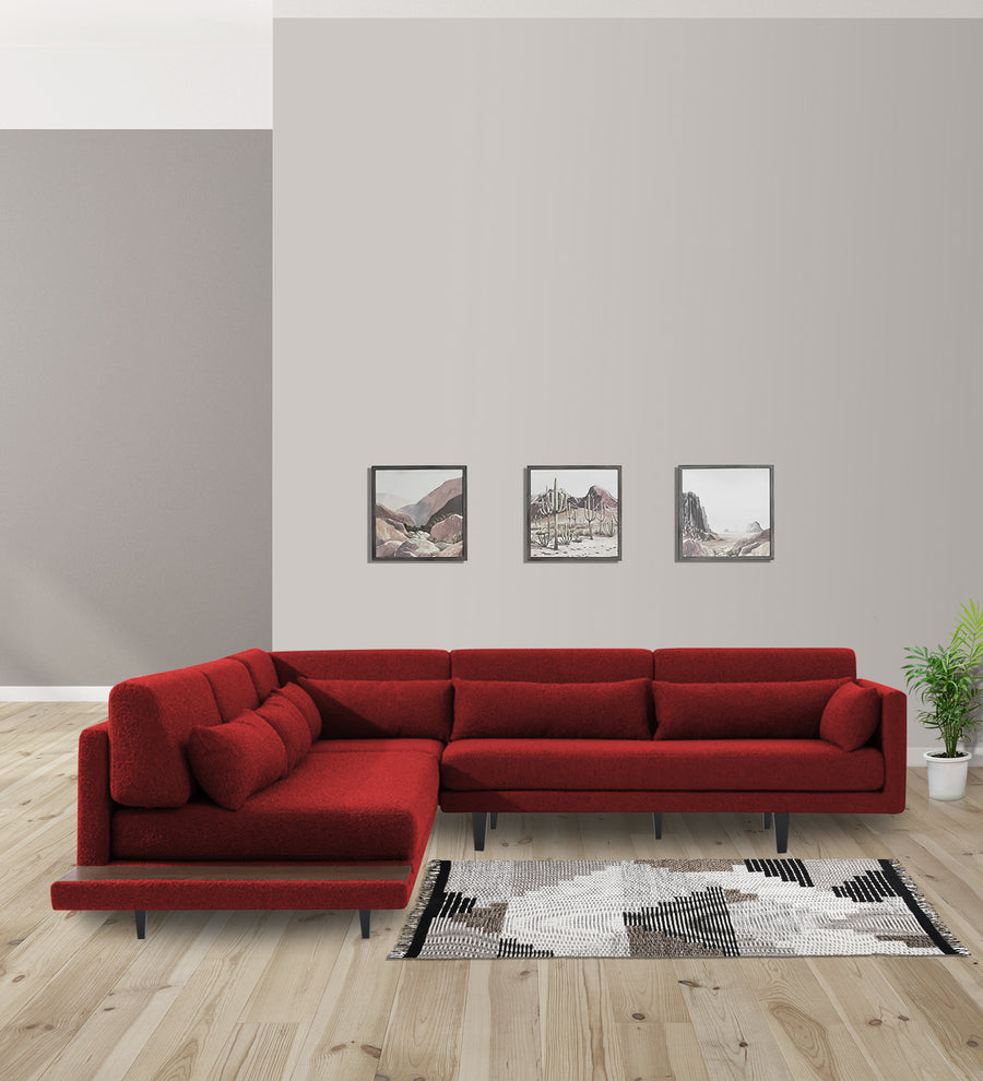 Malta  6 Seater RHS Corner Fabric Sofa - Blood Maroon by Febonic Living