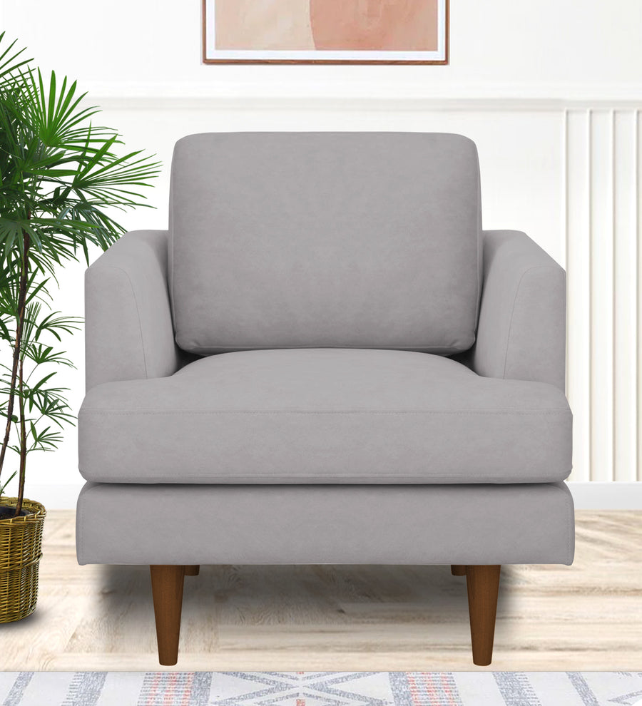 Motra  1 Seater Velvet Sofa - Concrete Grey by Febonic Living