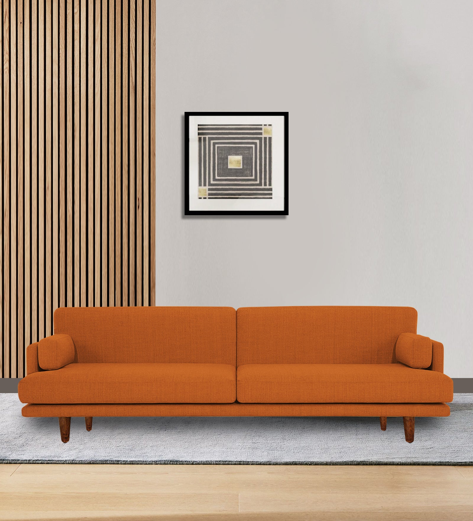 Ricky Fabric 3 Seater Sofa in vivid orange Colour