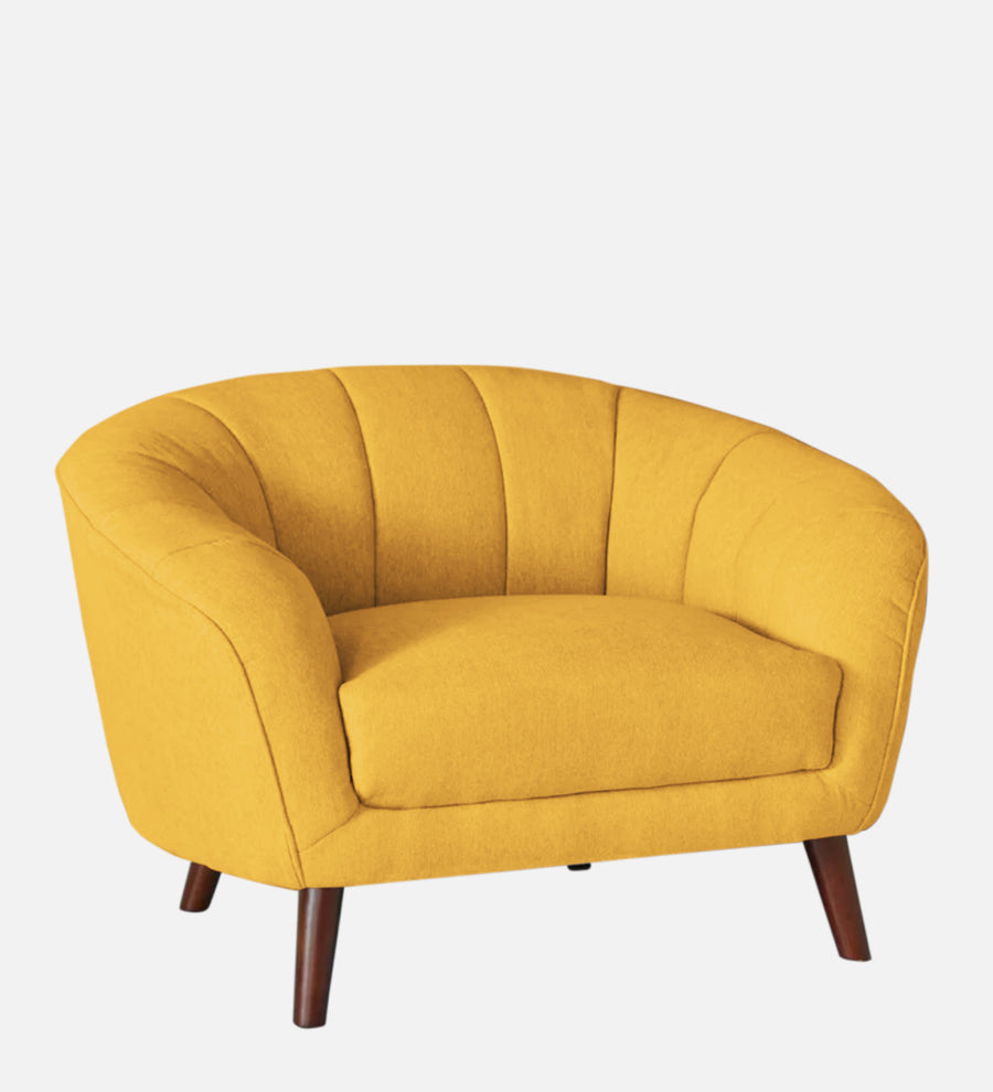 Benjamin Fabric 1 Seater Sofa In Bold Yellow Colour - Febonic Living