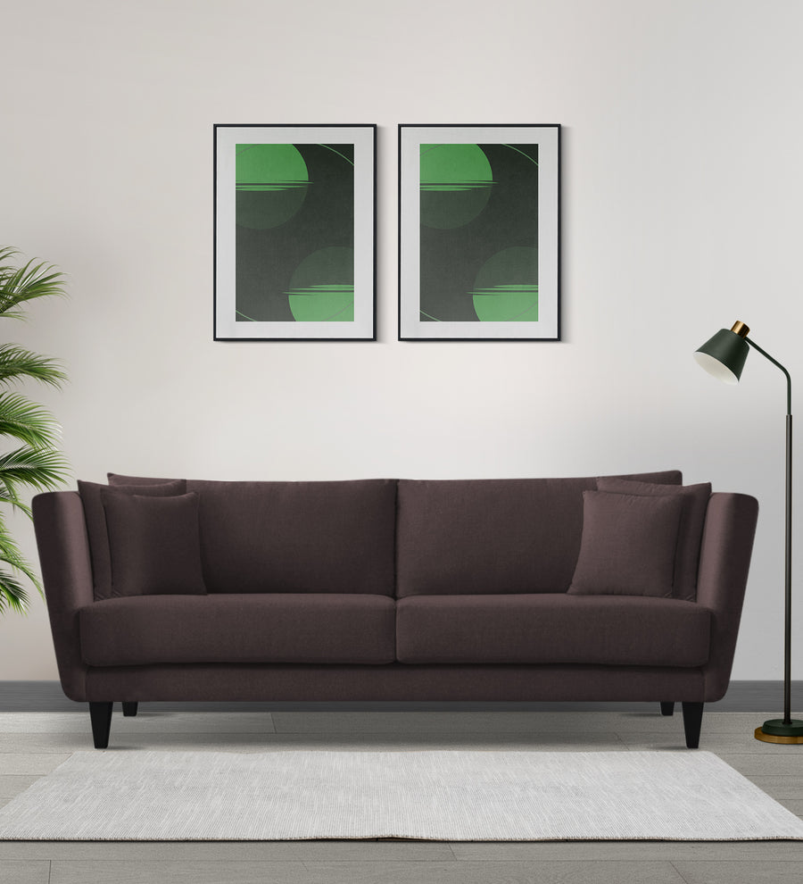 Norway Velvet 3 Seater Sofa In Mocha Brown Colour - Febonic Living