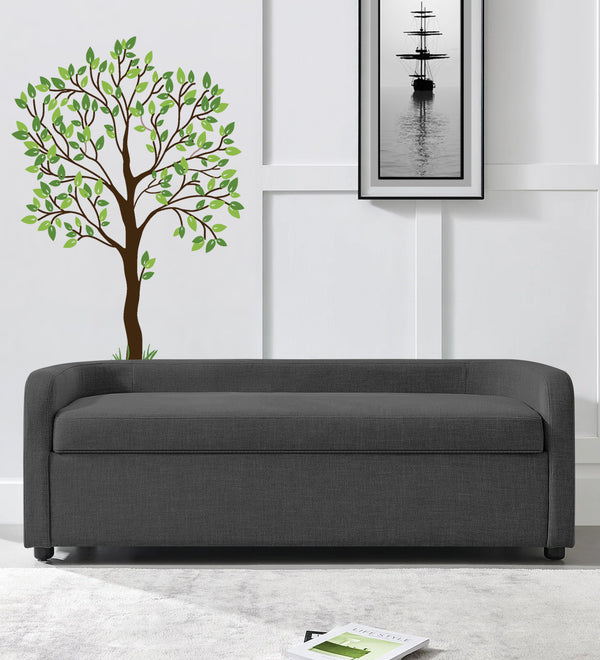 Cooper  Storage Bench Fabric - Charcoal Grey