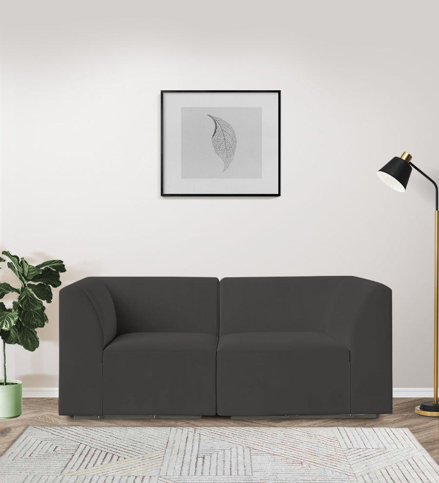 Bufa  2 Seater Velvet Sofa - Hory Grey by Febonic Living