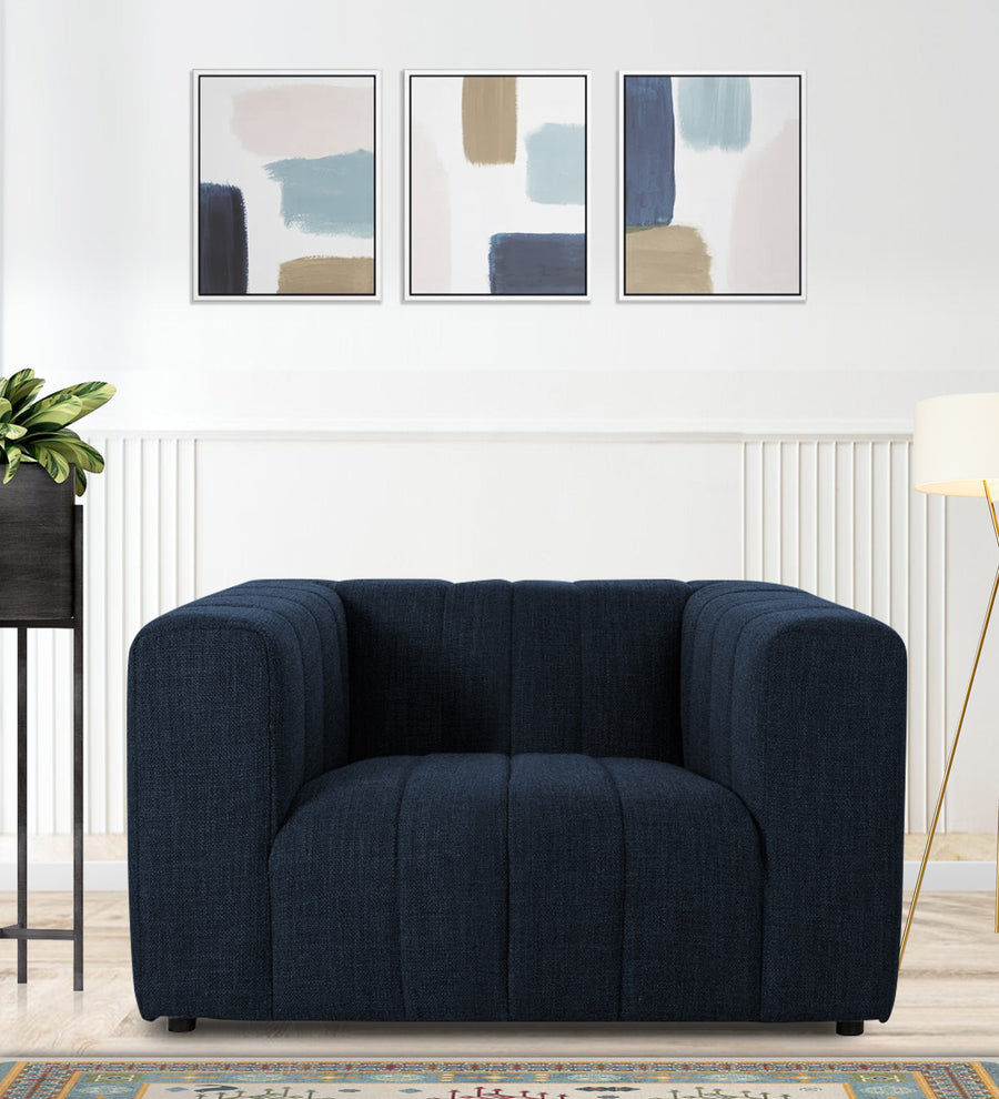 Lara  1 Seater Fabric Sofa - Denim Blue by Febonic Living