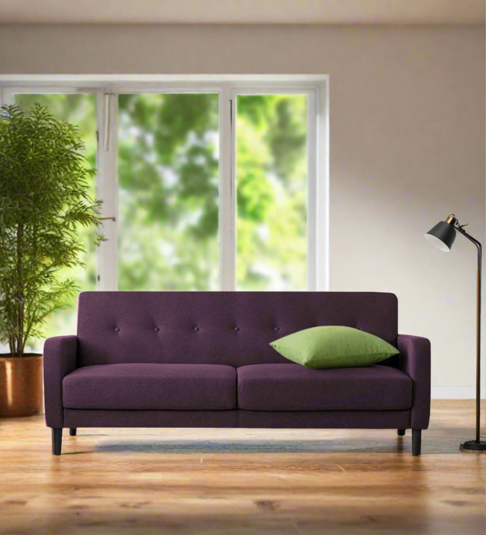 Marq Fabric 3 Seater Sofa in Greek Purple Colour