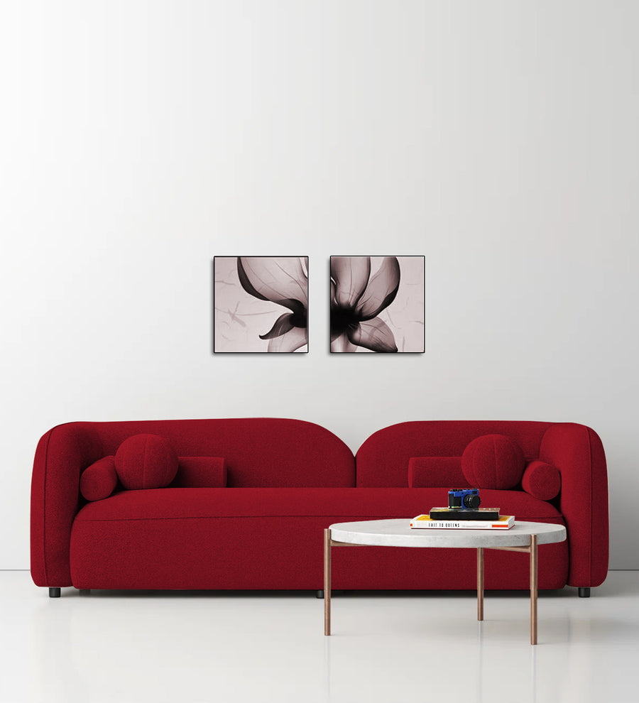 Corny Boucle 3 Seater Fabric Sofa - Candy Red by Febonic Living