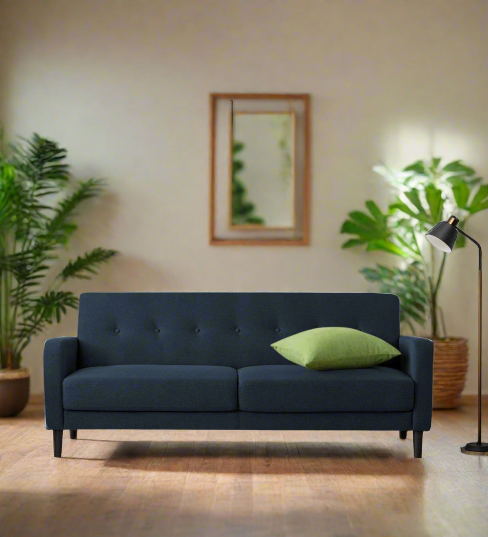 Marq Fabric 3 Seater Sofa in Denim Blue Colour