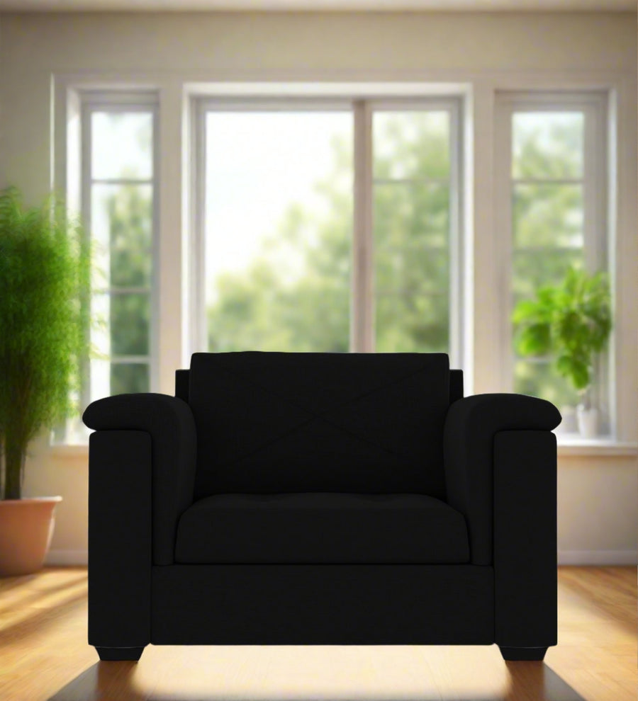 Andres  1 Seater Fabric Sofa - Heather Black by Febonic Living