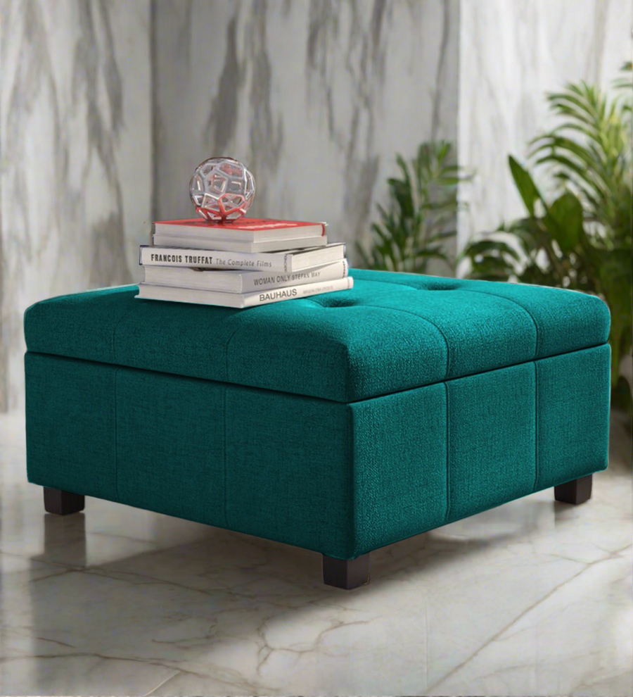 Balkan Fabric Pouffe - Sea Green by Febonic Living