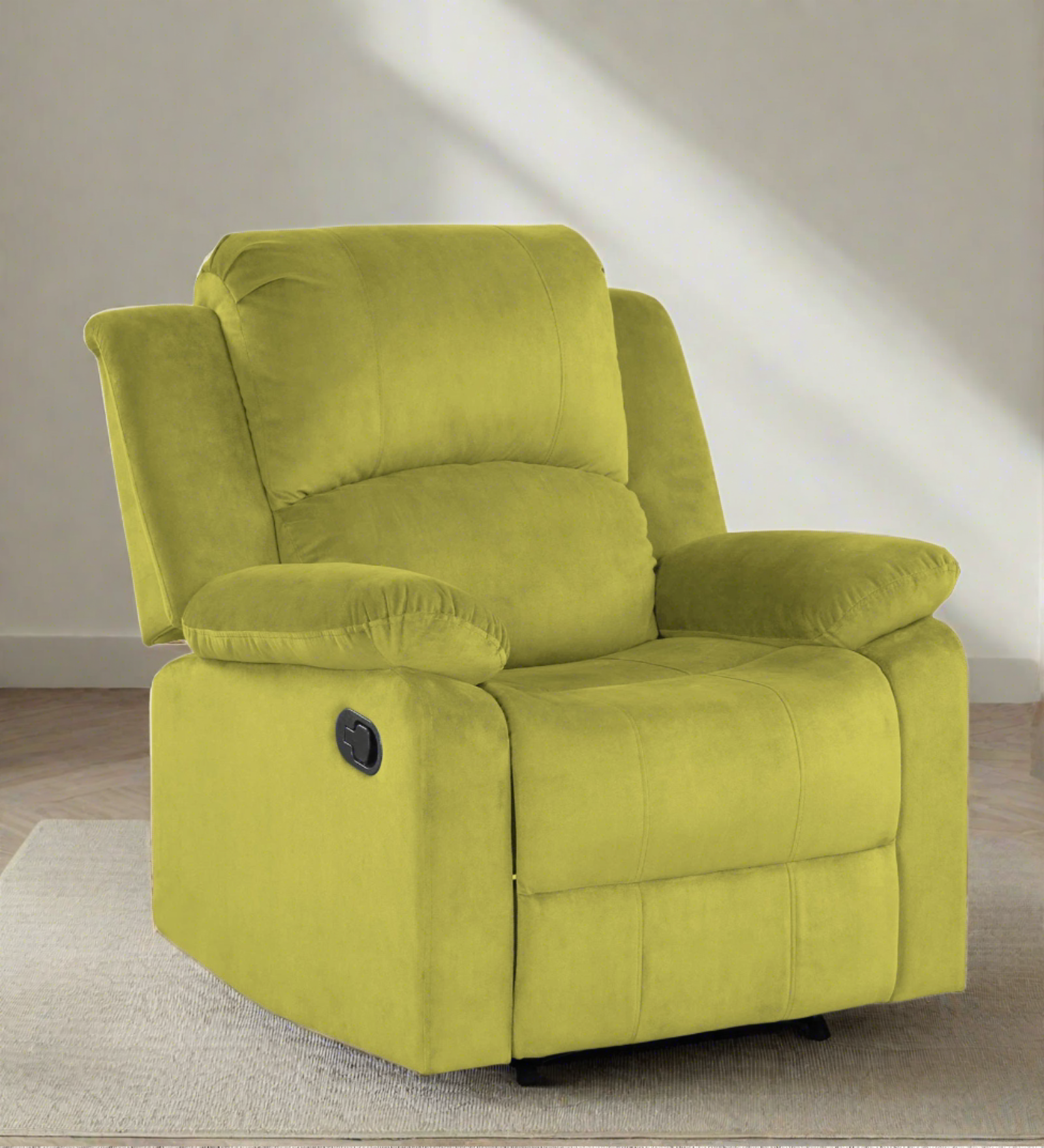 Henry Fabric Manual 1 Seater Recliner In Parrot Green Colour