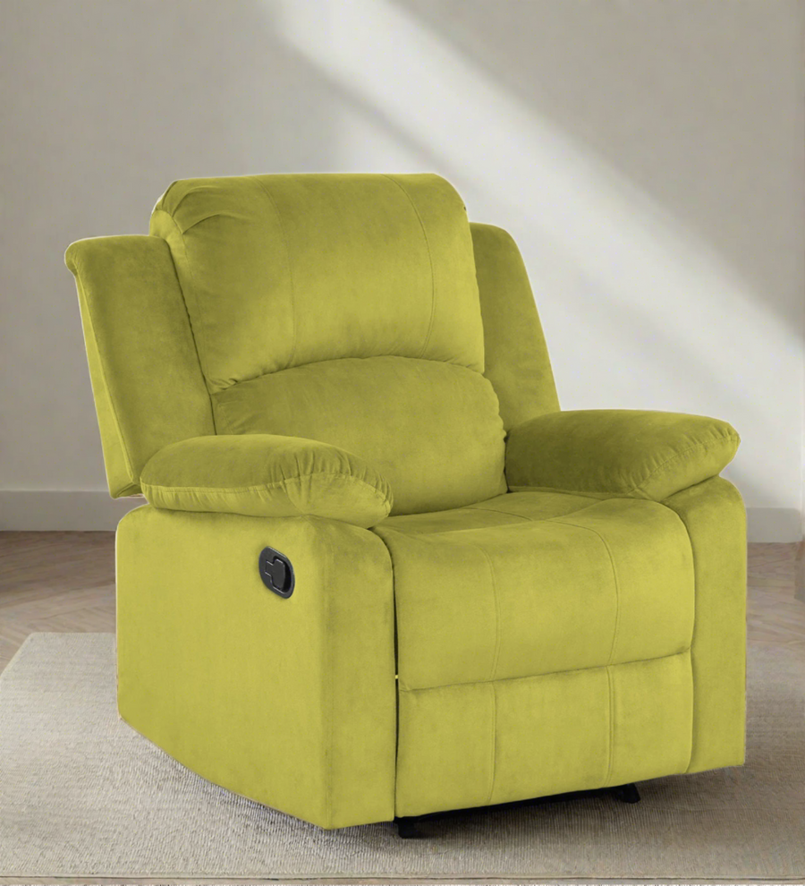 Henry Fabric 1 Seater Motorized Recliner In Parrot Green Colour - Febonic Living