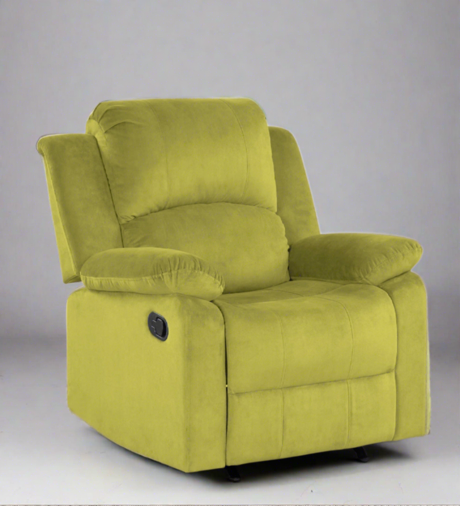 Henry Fabric 1 Seater Motorized Recliner In Parrot Green Colour - Febonic Living