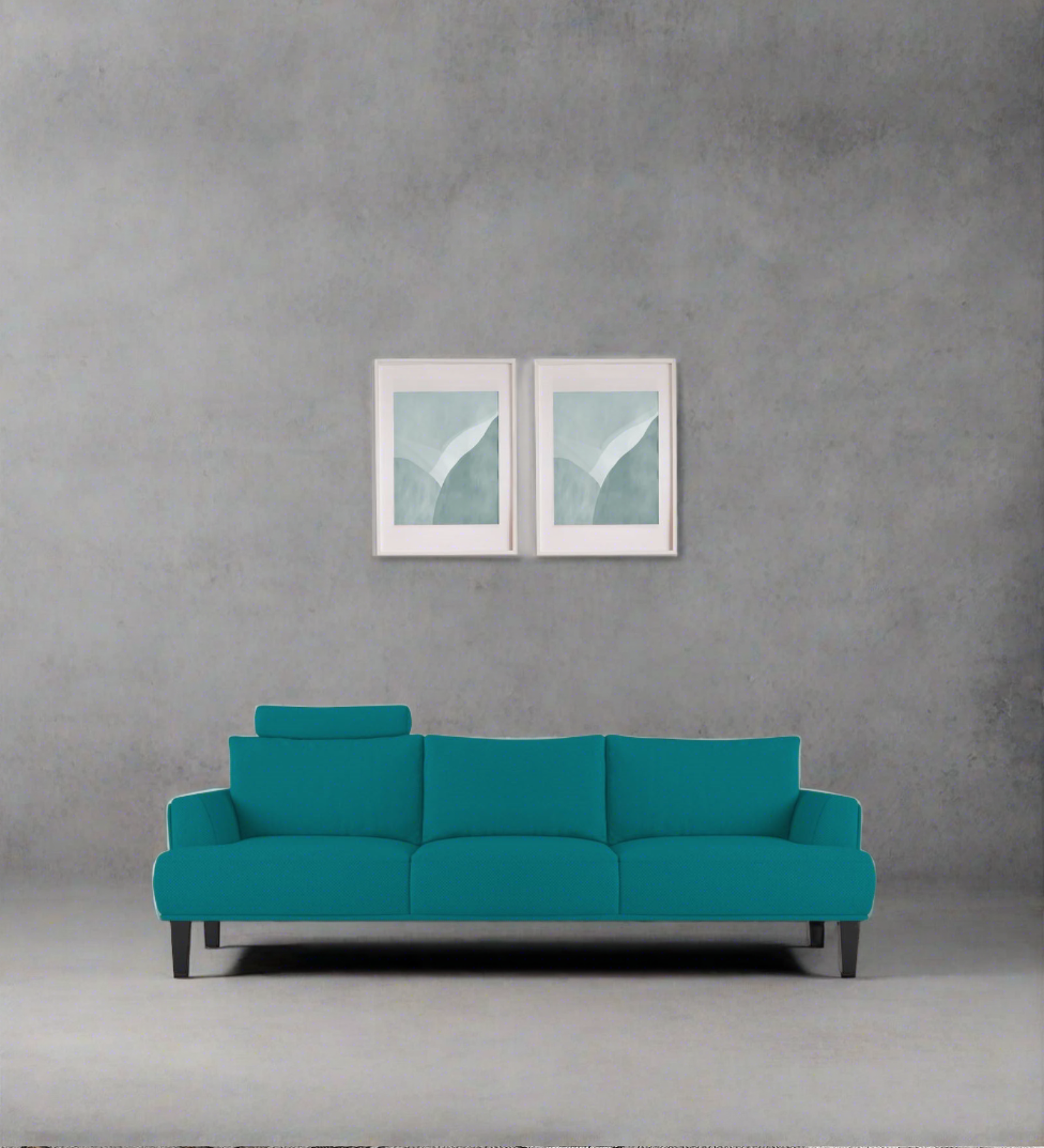 Como Fabric 3 Seater Sofa in Sea Green Colour