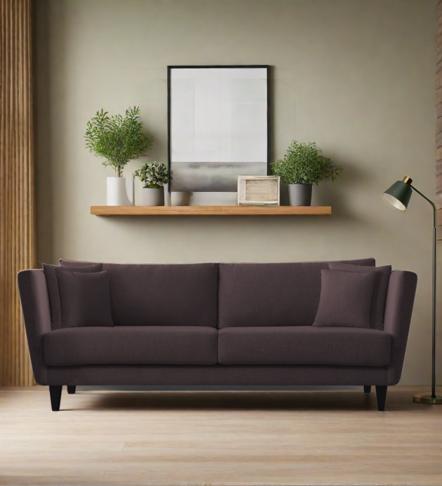 Norway 3 Seater Velvet Sofa - Mocha Brown by Febonic Living