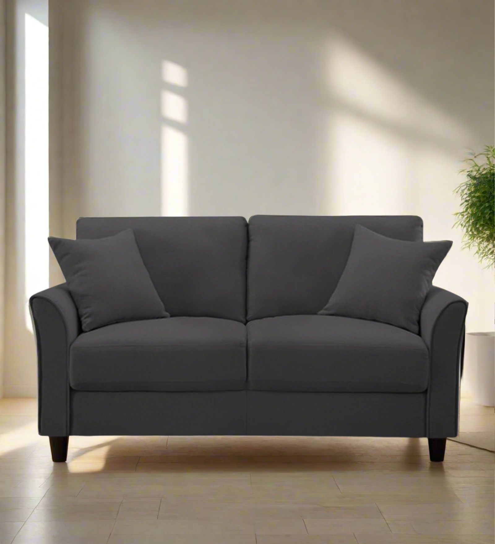 Daroo Velvet 2 Seater Sofa In Davy Grey Colour