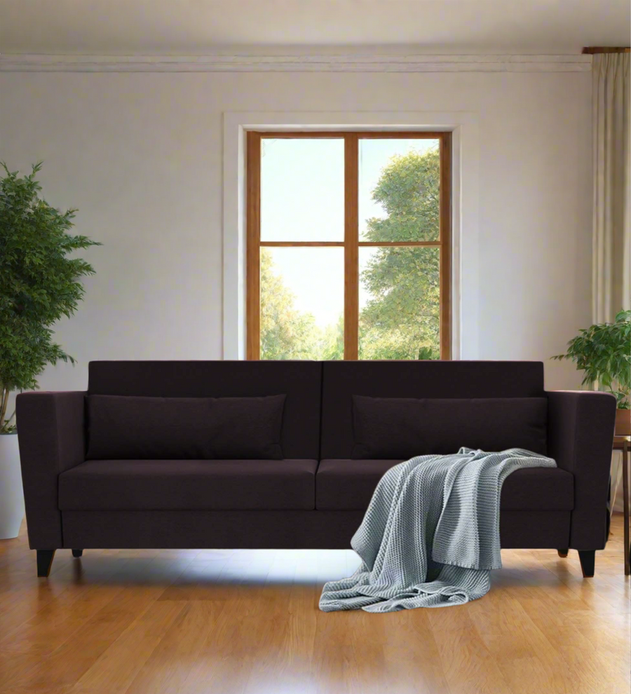 Tokyo 3 Seater Fabric Sofa - Cara Brown by Febonic Living