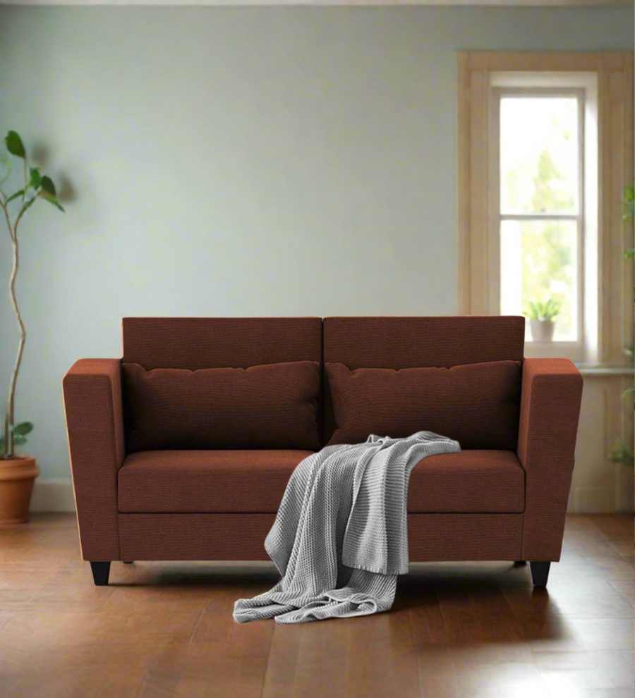 Tokyo  2 Seater Fabric Sofa - Coffee Brown by Febonic Living