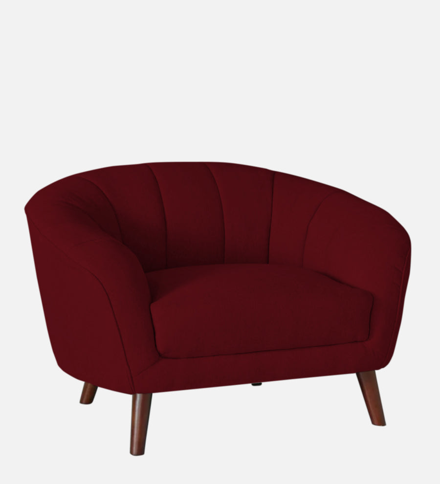 Benjamin Fabric 1 Seater Sofa In Ruby Red Colour - Febonic Living