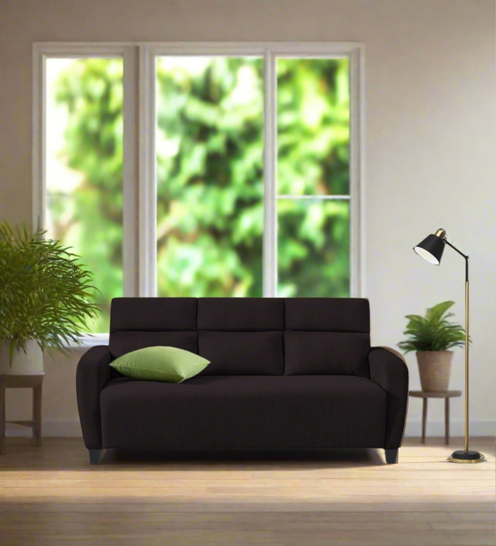 Bakadi Fabric 3 Seater Sofa in Cara Brown Colour