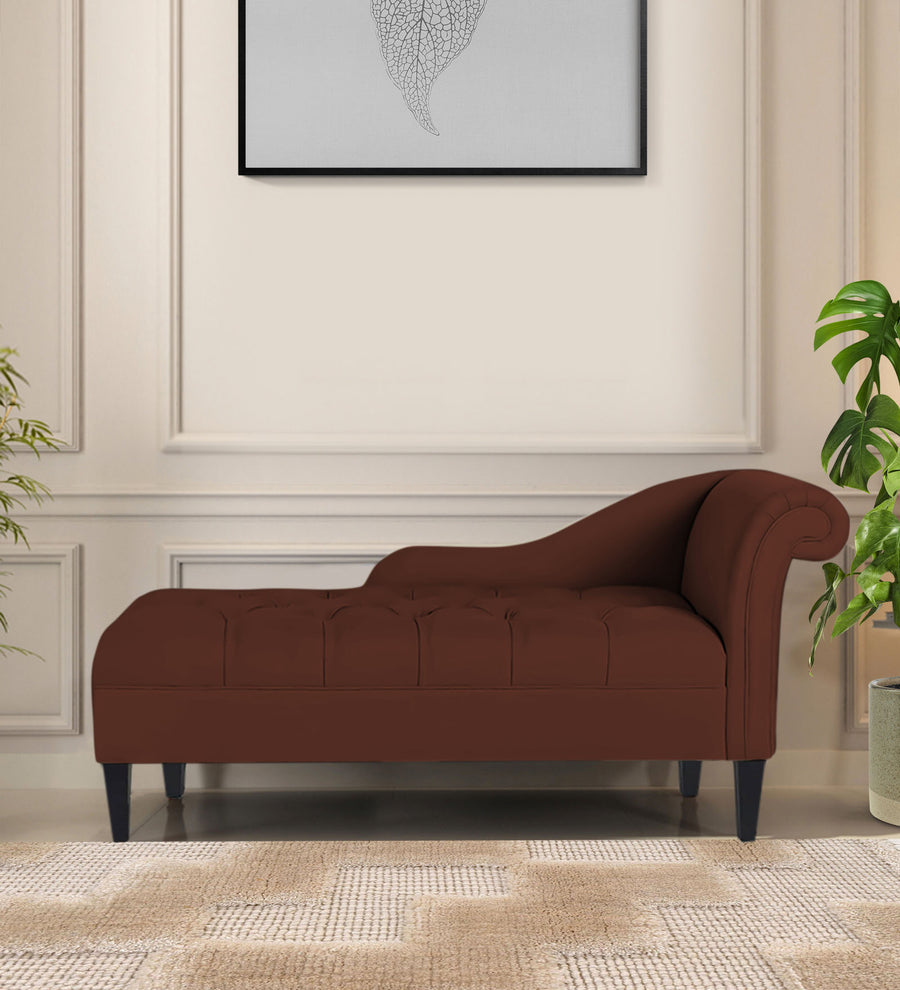 Adria  LHS Fabric Chaise Lounger - Coffee Brown by Febonic Living
