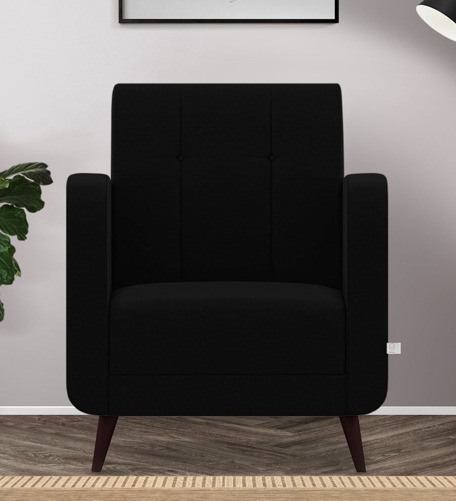 Wiki  1 Seater Velvet Sofa - Adam Black by Febonic Living