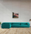 Nixon Fabric 6 Seater RHS Sectional Sofa In Sea Green Colour