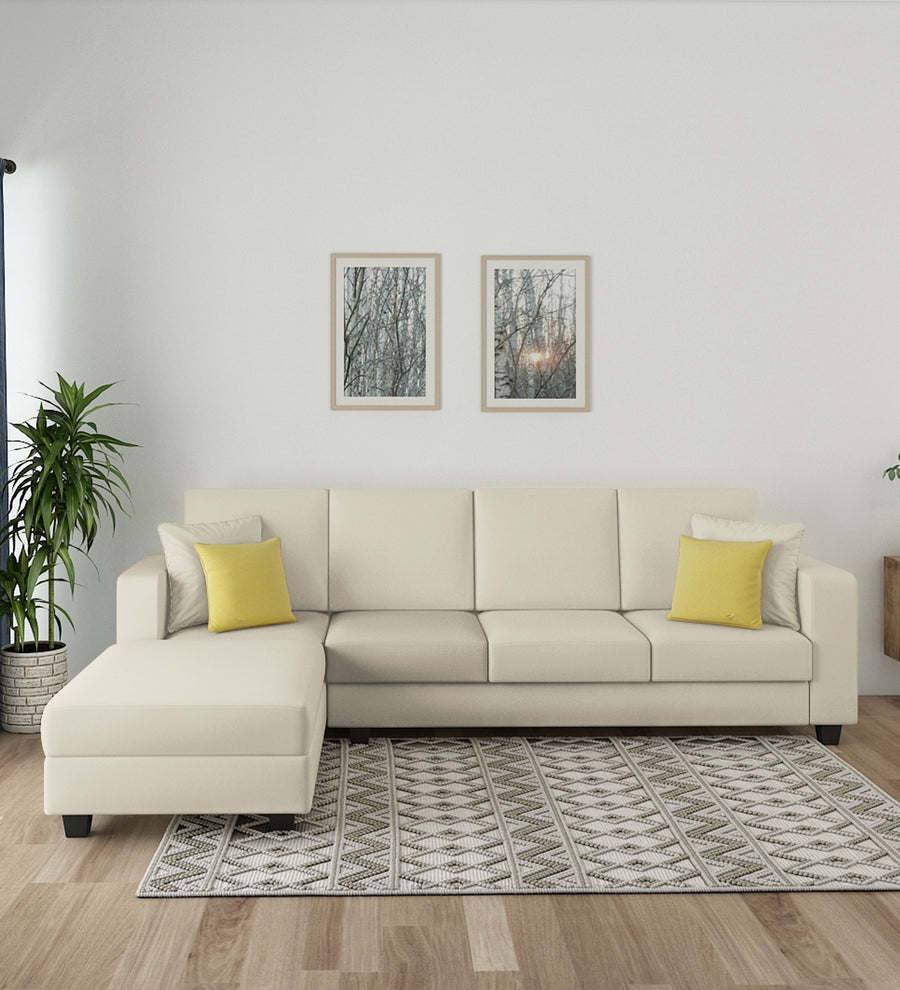 Nabi  RHS  (3+Lounger) Fabric Sectional Sofa - Ivory cream by Febonic Living