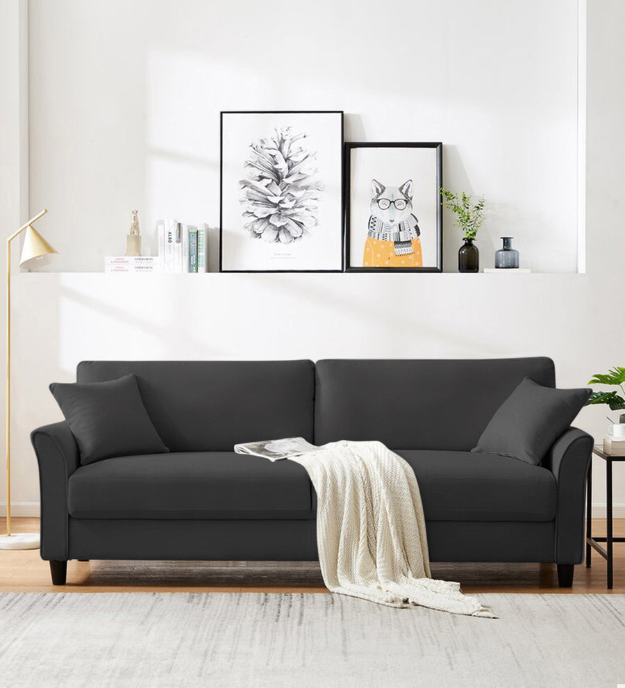 Daroo 3 Seater Velvet Sofa - Davy Grey by Febonic Living