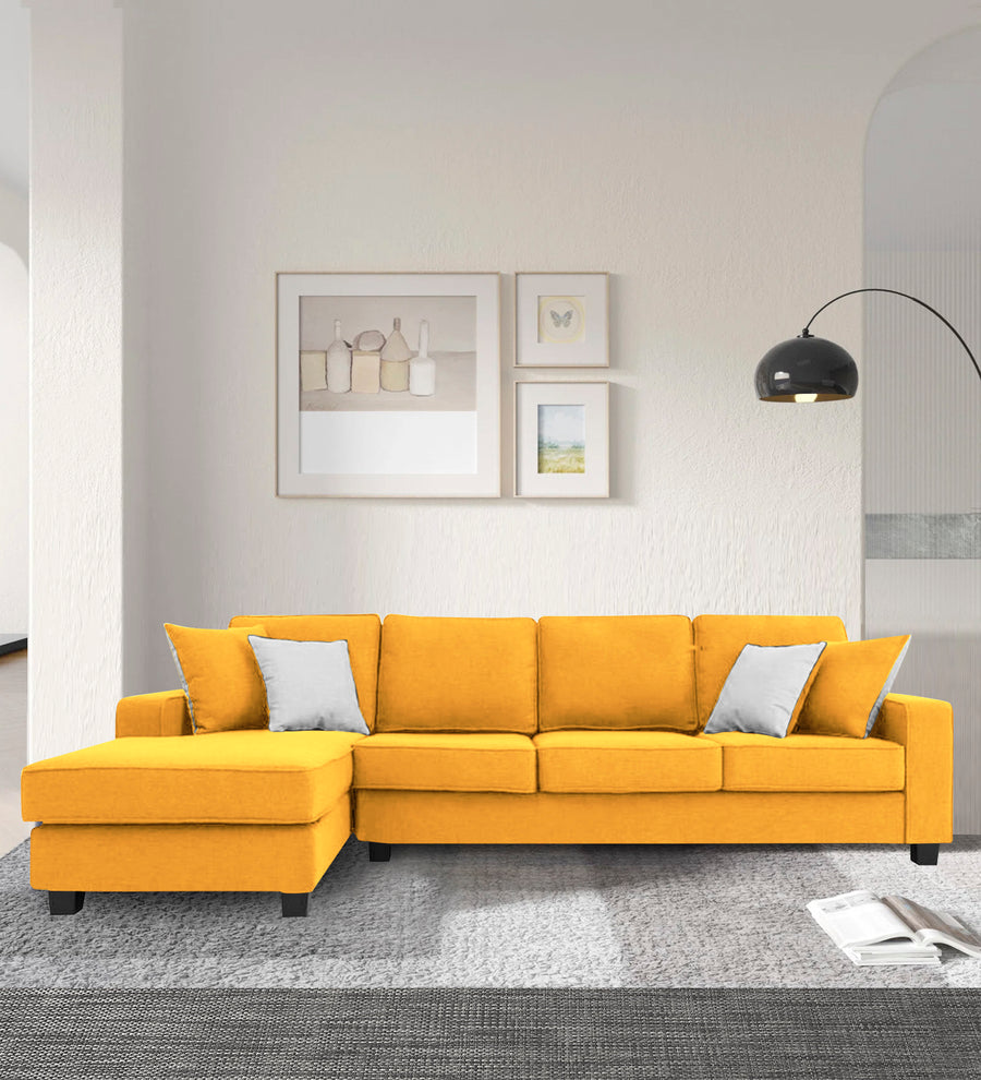 Ladybug  RHS  (3+Lounger) Fabric Sectional Sofa - Bold Yellow by Febonic Living